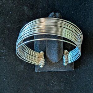 Women's Vintage Sterling Silver Multi Wire Cuff Bracelet